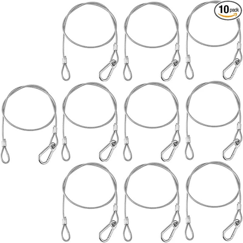 10Pcs/Lot High Quality Silver Cable Safety Steel Lock Wire Safe Rope Locks Led Par Light Duty Quick Release Pin Flexible Thin