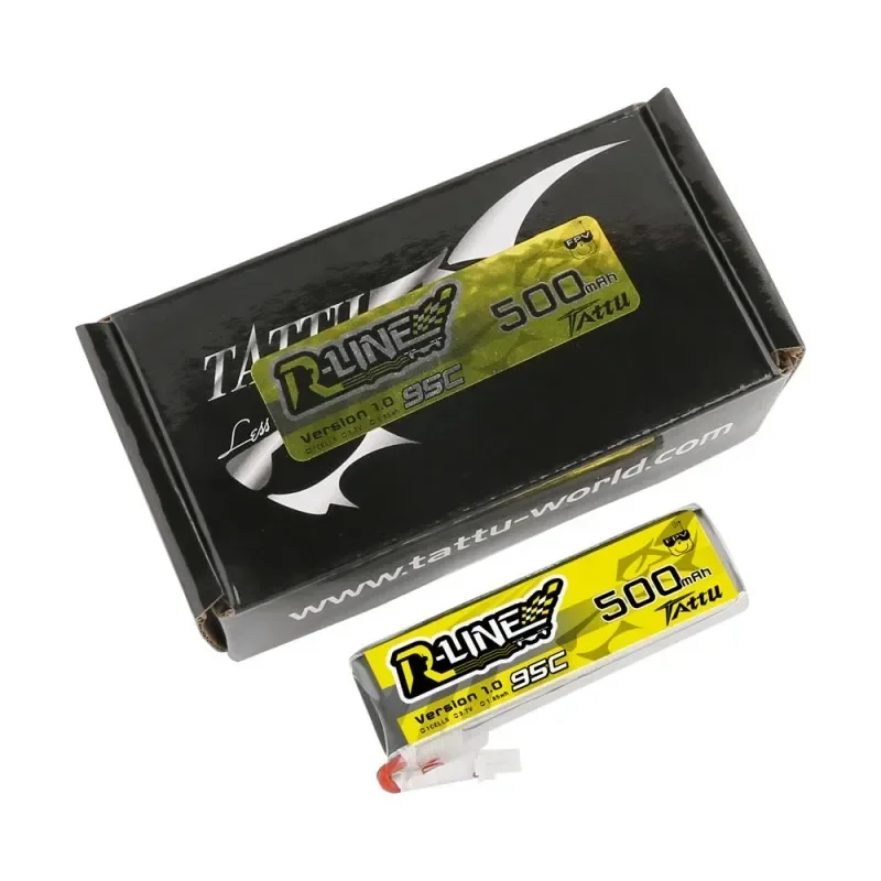 Gens Ace Tattu R-Line 1.0 Batteria ricaricabile LiPo 500mAh 95C 1S/2S1P con spina PH2.0/XT30 per RC FPV Racing Drone Quadcopter