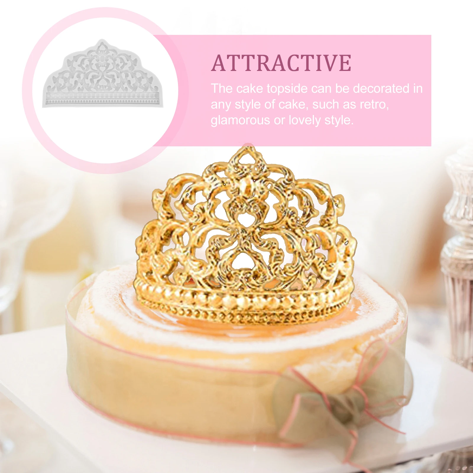

Cake Mold Moulds Molds for Baking Crown Fudge Molding Fondant Silicone Silica Gel Chocolate
