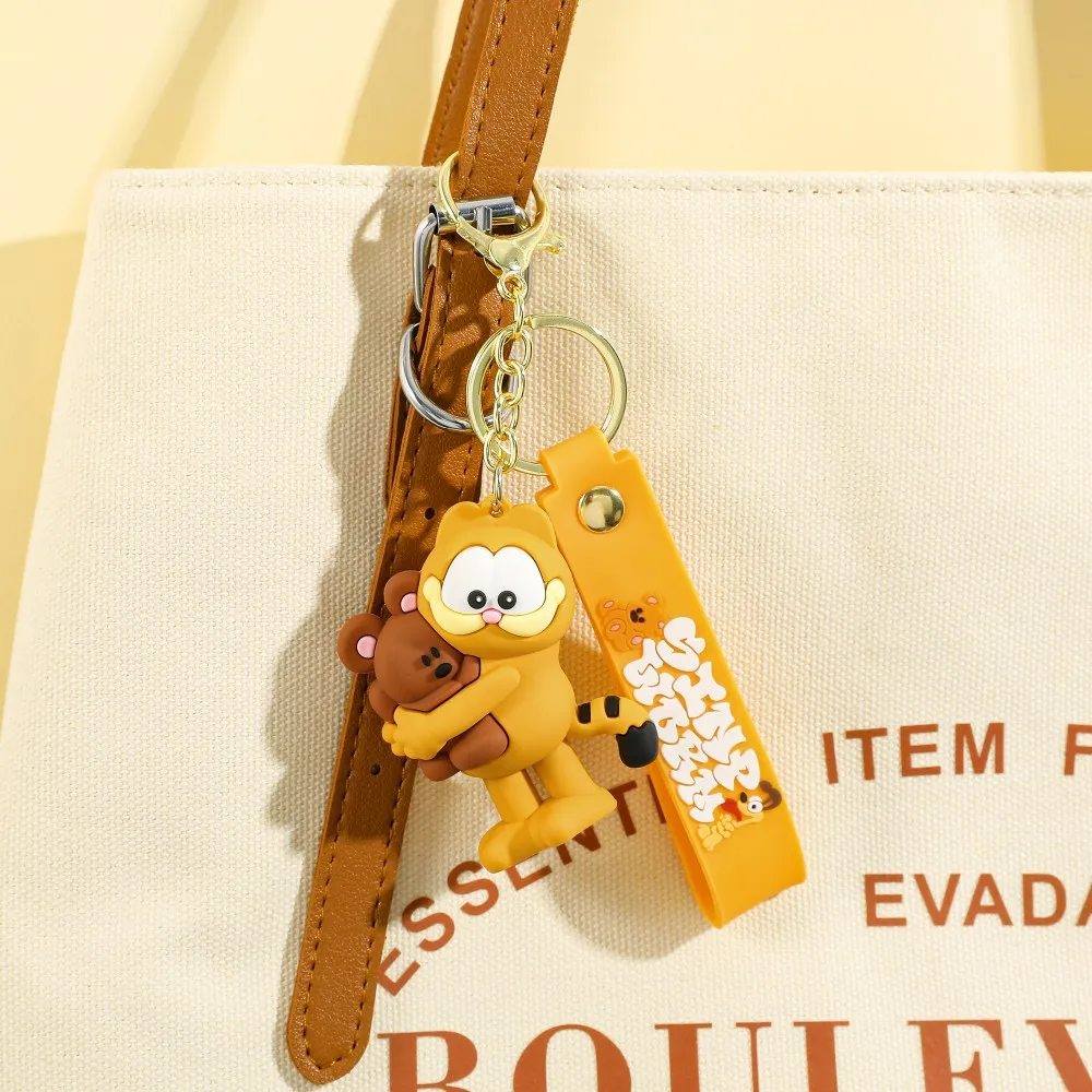 2025 لطيف هريرة المفاتيح الكرتون القط مفتاح قلادة لينة المطاط أنيمي النساء الرجال مفتاح سلسلة