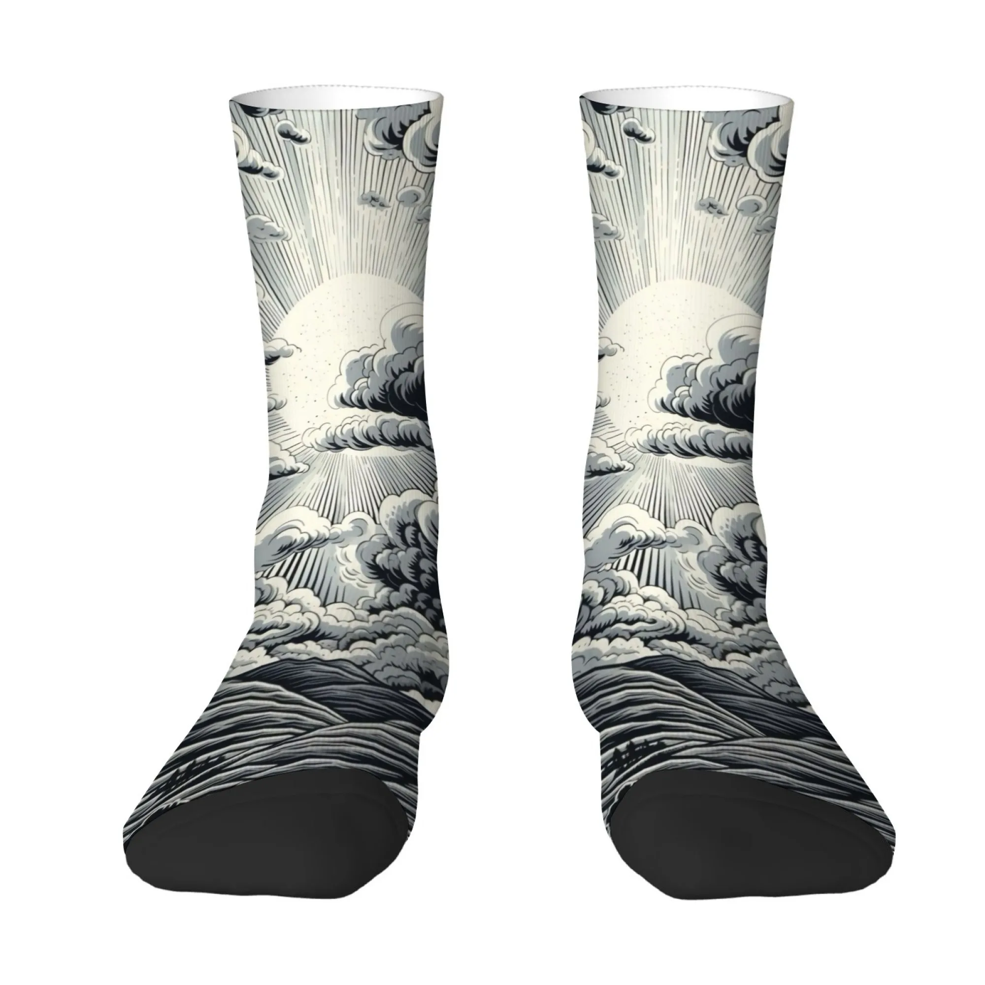 

Ukiyo e Nature Art Socks Comfortable Men's Crew Socks for Outdoors Sports and Fitness Retro Trendy Street Punk Harajuku Styles