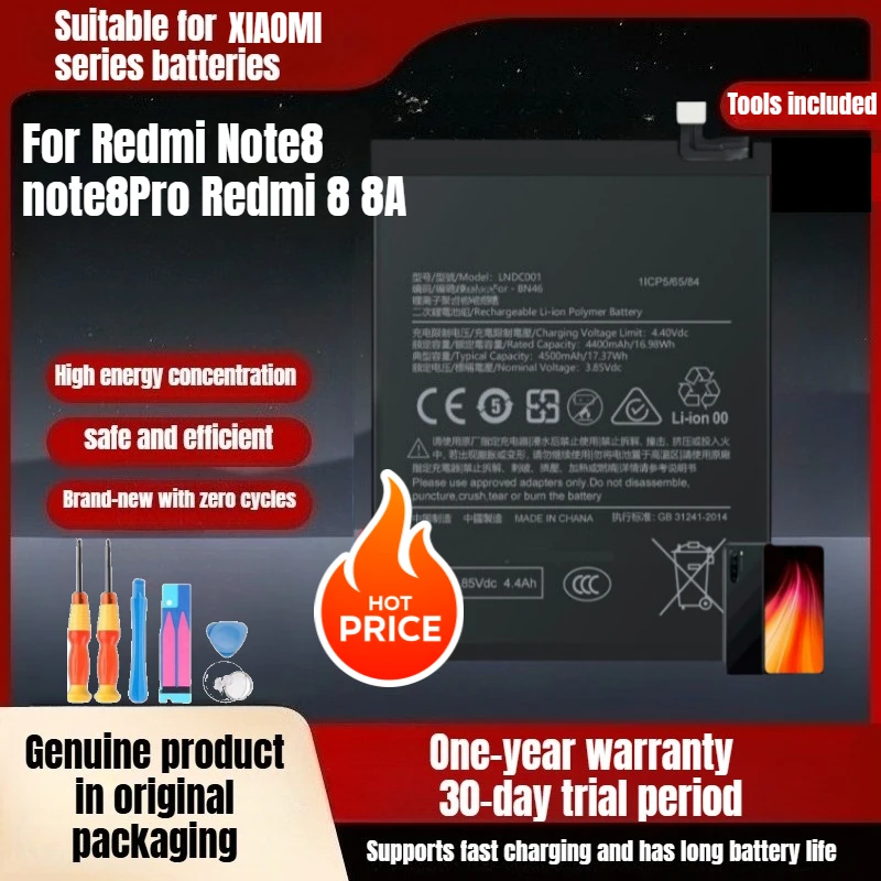 

Подходит для аккумулятора мобильного телефона большой емкости XIAO Redmi Note 8 note 8Pro Redmi 8 8A, бесплатные инструменты