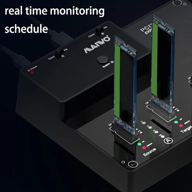 Imagem -05 - Maiwo-ssd Duplicador com Linha Única M.2 Nvme Ssd Clone para Chave m Chave b Usb-c Pcie Ssd Hard Drive Reader Plug ue