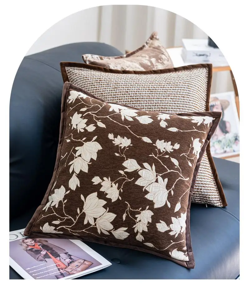 Französischer Retro-Luxus Jacquard-Kissenbezug, Cojines Niederländischer Samt-Dekorationskissenbezug, Kopfteil-Kissenbezüge – Detail 5