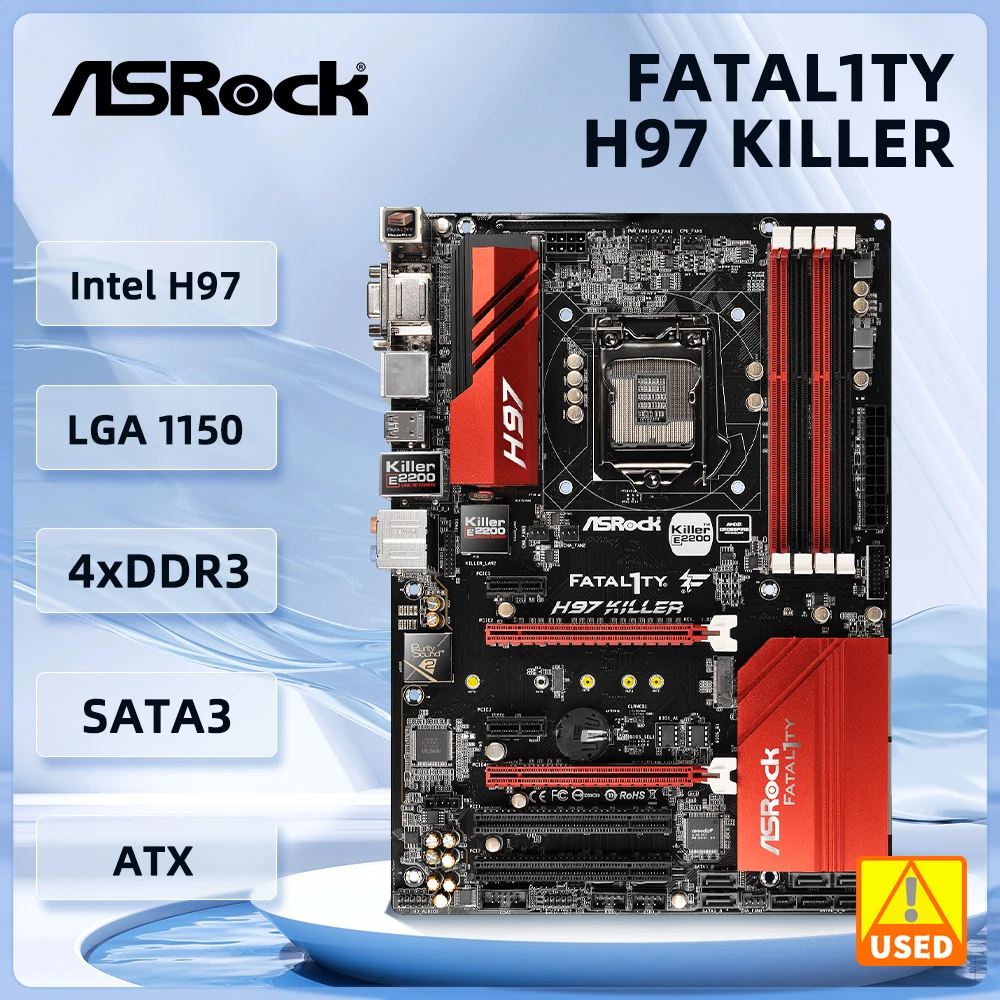 

ASRock Fatal1ty H97 Killer Motherboard Intel H97 LGA 1150 DDR3 32GB support i7-4790 4770 4460 4570 4350 4150 4570 4150 cpu ATX