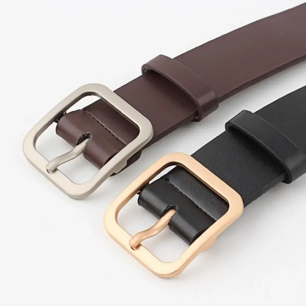 90-110cm Wide Leather Waist Belt High Quality Women Square Pin Metal Buckle Belts for Women Waistband Jeans Belt Cinturon Mujer