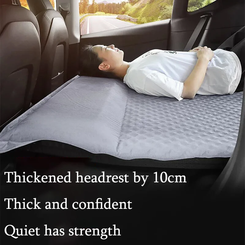 For Tesla Model Y Inflatable Air Mattress Outdoor Camping Air Cushion Bed Suede Fabric Car Travel Bed Car Interior Accessories