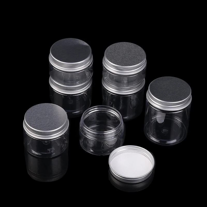 Pot de maquillage cosmétique en plastique africain, pot transparent, échantillon HI, fard à barrage, crème, baume Jules