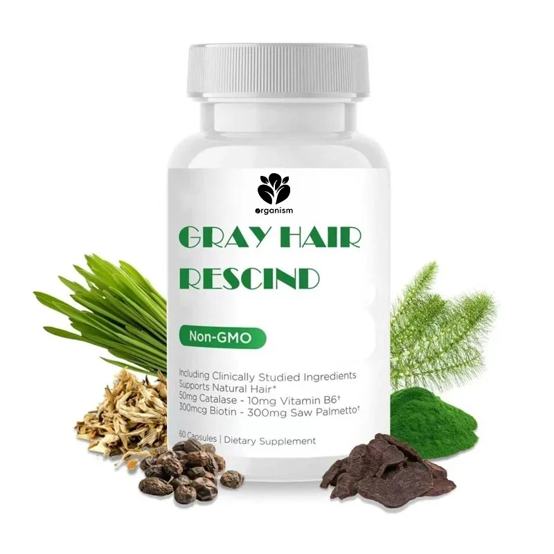 Catalase Grey Hair Remover - Anti Aging Hair, Skin, and Nail Vitamins, Pantothenic Acid, Folic Acid 400mcg