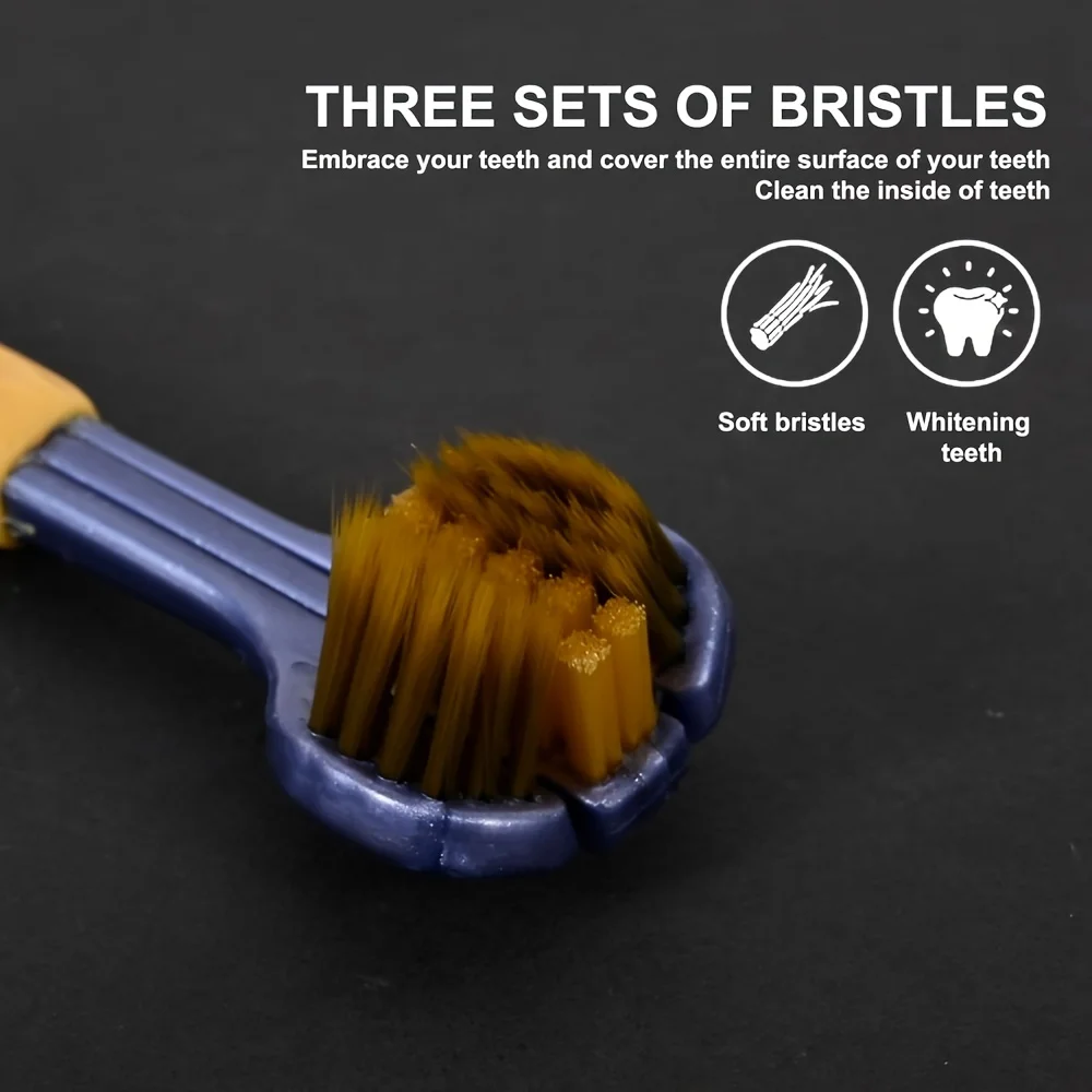 Spazzolino manuale 3D da 5 pezzi Spazzolino morbido a forma di U a tre lati per la pulizia orale completa per adulti, uomini e donne, coppie