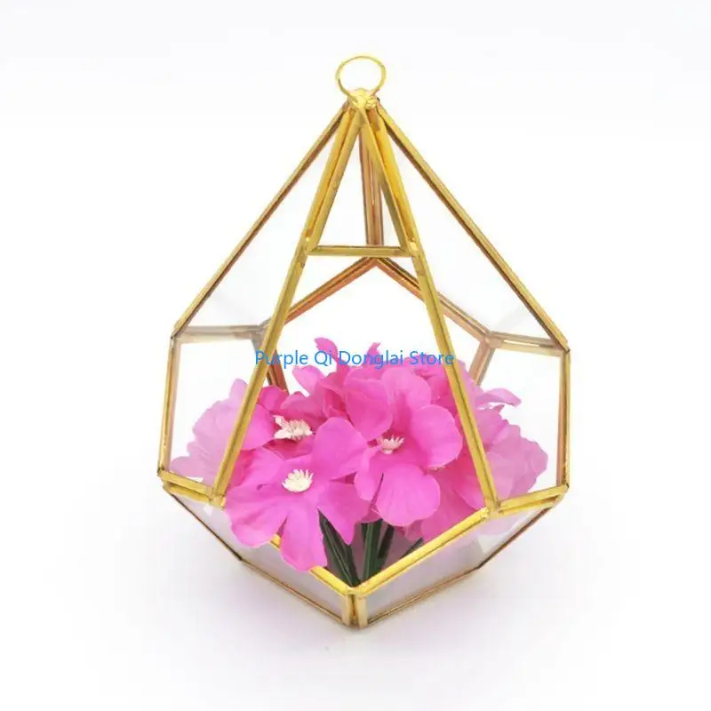 

L21E Rustic Free-standing Hanging Metal Racks Five-sided Rhombus Aerial Plant Holder