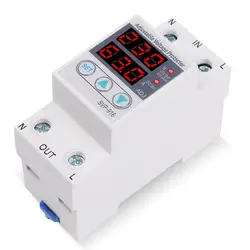 SVP-916 Automatic Adjustable Voltage Relay Over Under Voltage Protection 40A 63A 80A Limit Current Dual Display Surge Protector