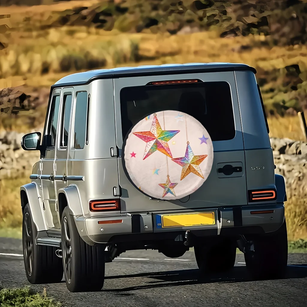 1pc Fashion | Simple | Fun Pattern Printed Spare Tire Cover For Cars, Suitable For Cars, Jeeps, And SUVs, Protects Tires, Fully