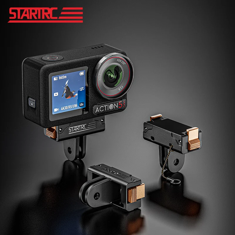 STARTRC Action Magnetic Adapter Mount for DJI Osmo Action 5 Pro Expansion Base Quick-Release Adapter Bracket Camera Accessories