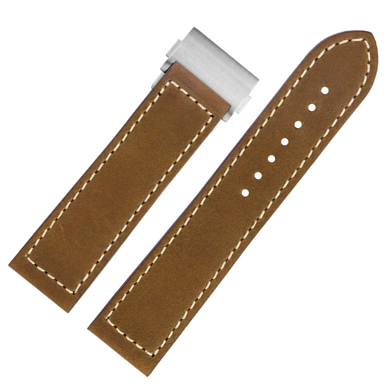 Genuine Leather Watch Band For Longines Pioneer  Time Watch Strap Waterproof Bottom L3.812.4  L3.82.4 Bracelet 21mm 22mm