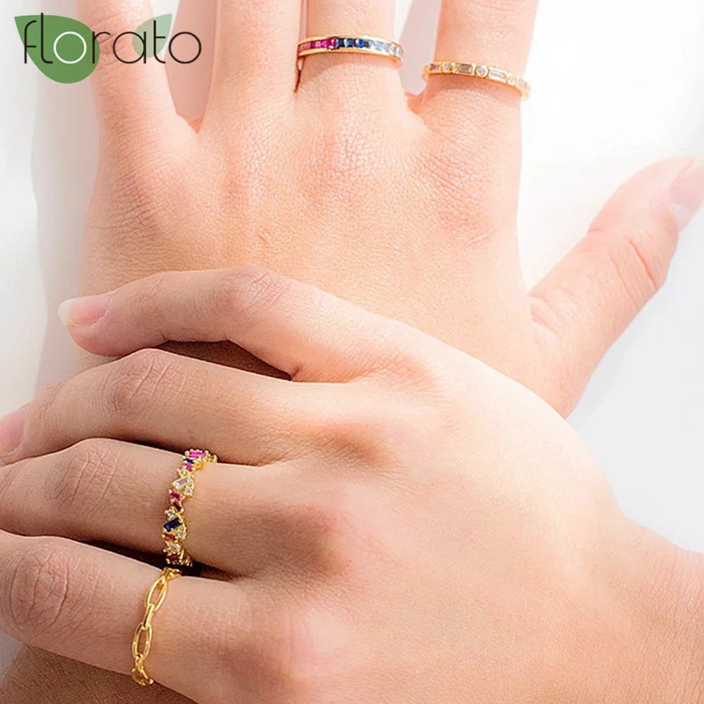 Women's Gold Plated Colorful Zircon Luxury Engagement Ring, Gift