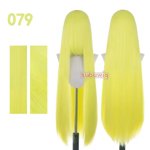 Bubuwig Synthetic Hair 100cm Long Straight Pure Color Cosplay Wigs Over 100 Colors Black White Red Blue Brown Wig Heat Resistant - Image 65