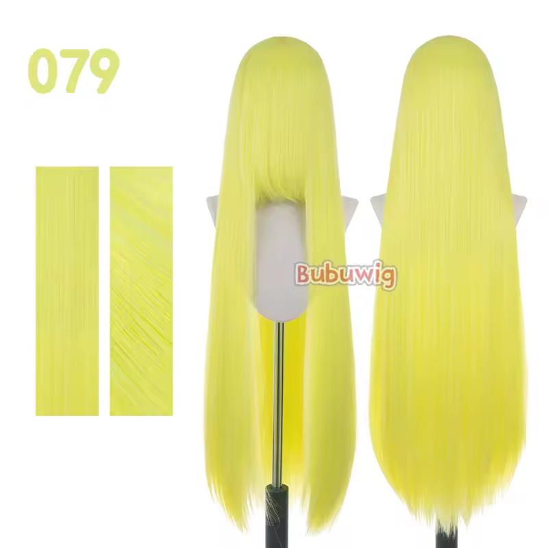 Bubuwig Synthetic Hair 100cm Long Straight Pure Color Cosplay Wigs Over 100 Colors Black White Red Blue Brown Wig Heat Resistant - Image 65