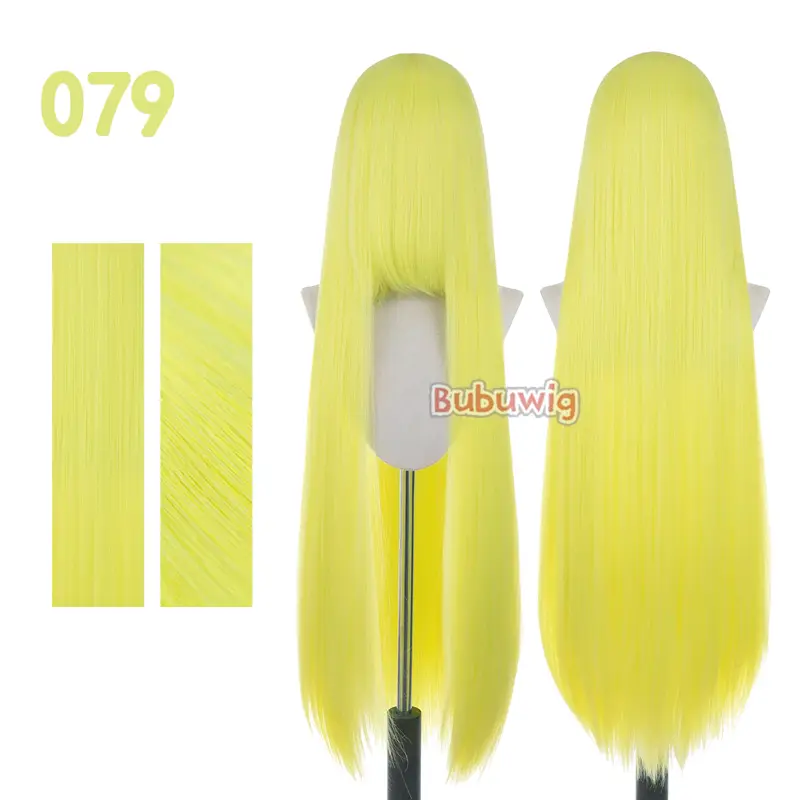 Bubuwig Synthetic Hair 100cm Long Straight Pure Color Cosplay Wigs Over 100 Colors Black White Red Blue Brown Wig Heat Resistant - Image 65