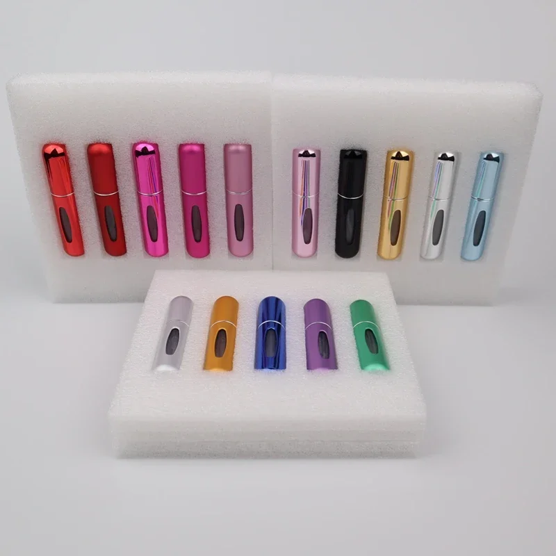 5Pcs 5ml Perfume Refill Bottle Mini Portable Refillable Spray Scent Pump Empty Cosmetic Containers Atomizer for Travel Tools