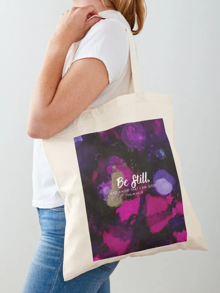 

Be Still Psalm 46:10 Tote Bag canvas shopping bag Canvas bag shopping cart bags shopping logo