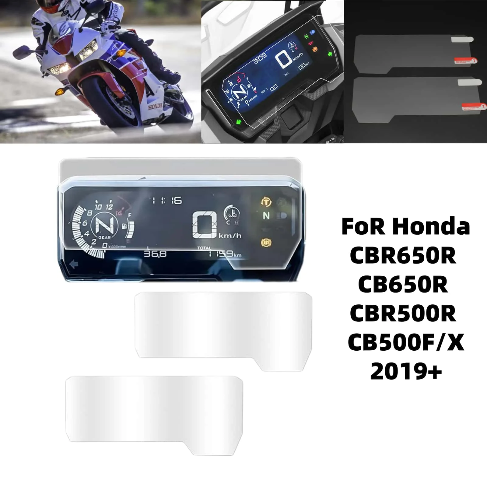 

FoR Honda Motorcycle CBR650R / CB650R / CBR500R / CB500F/X 2019 - 22 Dashboard Protector Cluster Scratch Protection Film Screen