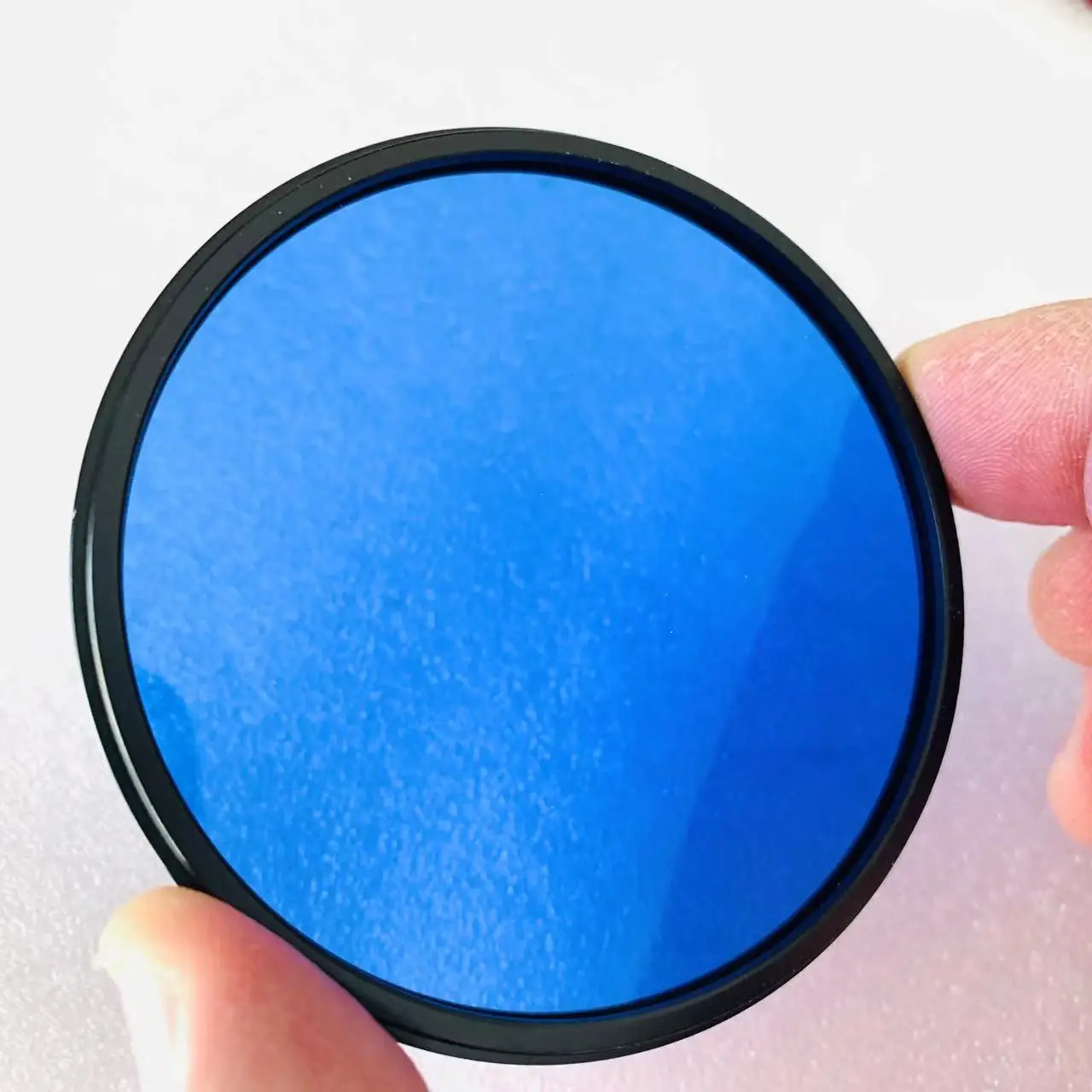 2 pces tamanho total diâmetro 72mm com moldura redonda azul filtro de vidro qb2 para a fotografia da câmera