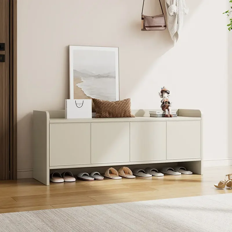 Stable Oak Black Polished Shoe Cabinet Tall Wooden Decorative Distinctive Strong Shoe Cabinet Meuble Chaussures Indoor Furniture