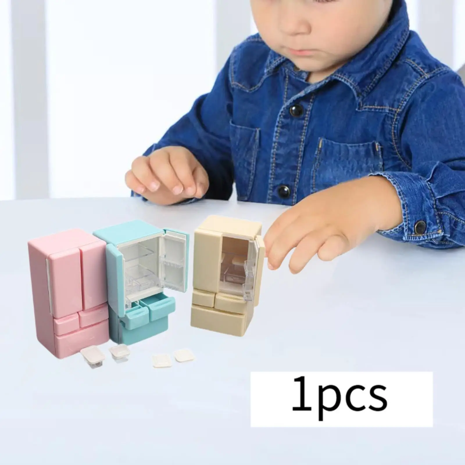 Réfrigérateur Miniature pour maison de poupée 1:12, meubles, accessoire Photo Portable