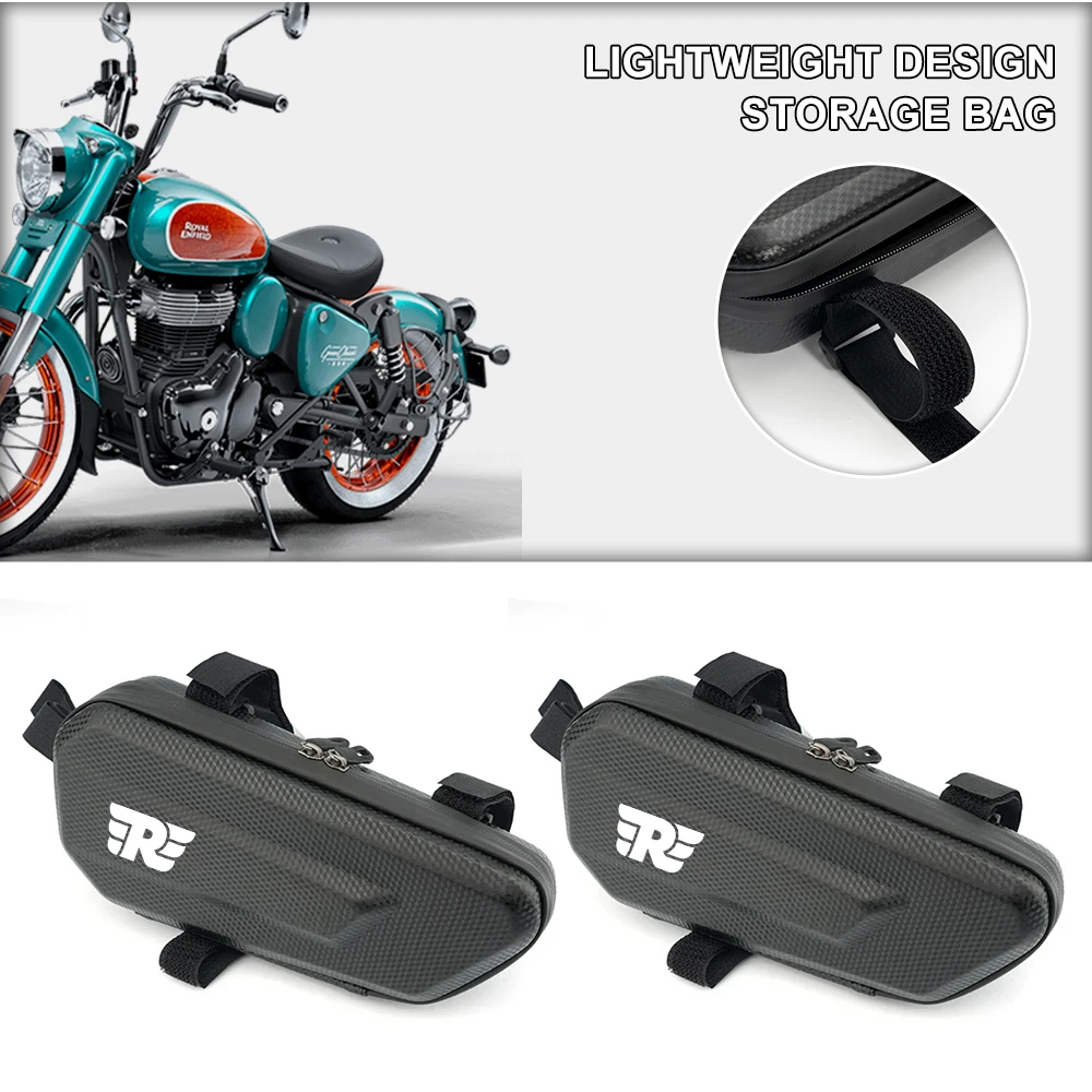 Bolsa de herramientas para sillín de motocicleta EVA de gran capacidad, fácil de limpiar, para Royal Enfield Interceptor 650 Himalayan Classic Meteor-350