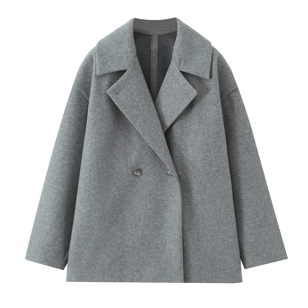 

2025 модное новое двубортное свободное пальто, мягкое двубортное пальто, женское зимнее короткое пальто