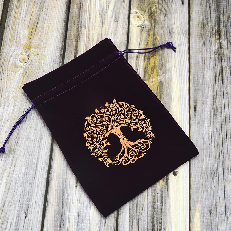 

Velvet Tarot Cards Storage Bag Tree of Life Hamsa Witch Divination Accessories Jewelry Dice Package Pouch Board Game Drawstrings