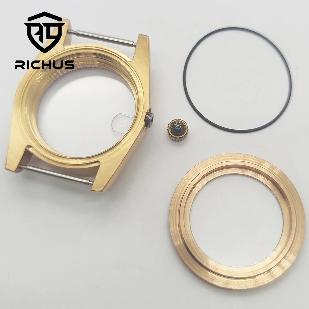 Корпус RICHUS NH35 36/39 мм из розового золота, сапфировое стекло, подходит для NH34 NH35 NH36 ETA2824 PT5000 Miyota8215-DG, аксессуары для часов с механизмом