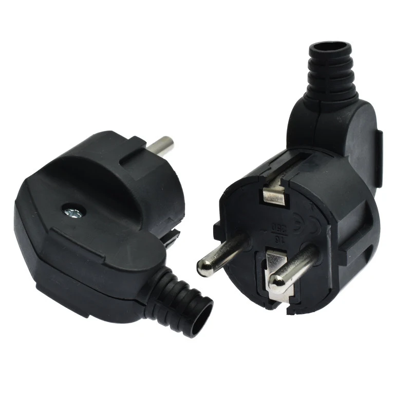 EU Plug Adapter 250V Male Replacement Outlets Rewireable Socket Electeic Socket 4.8mm Euro Connector For Power Extension Cable