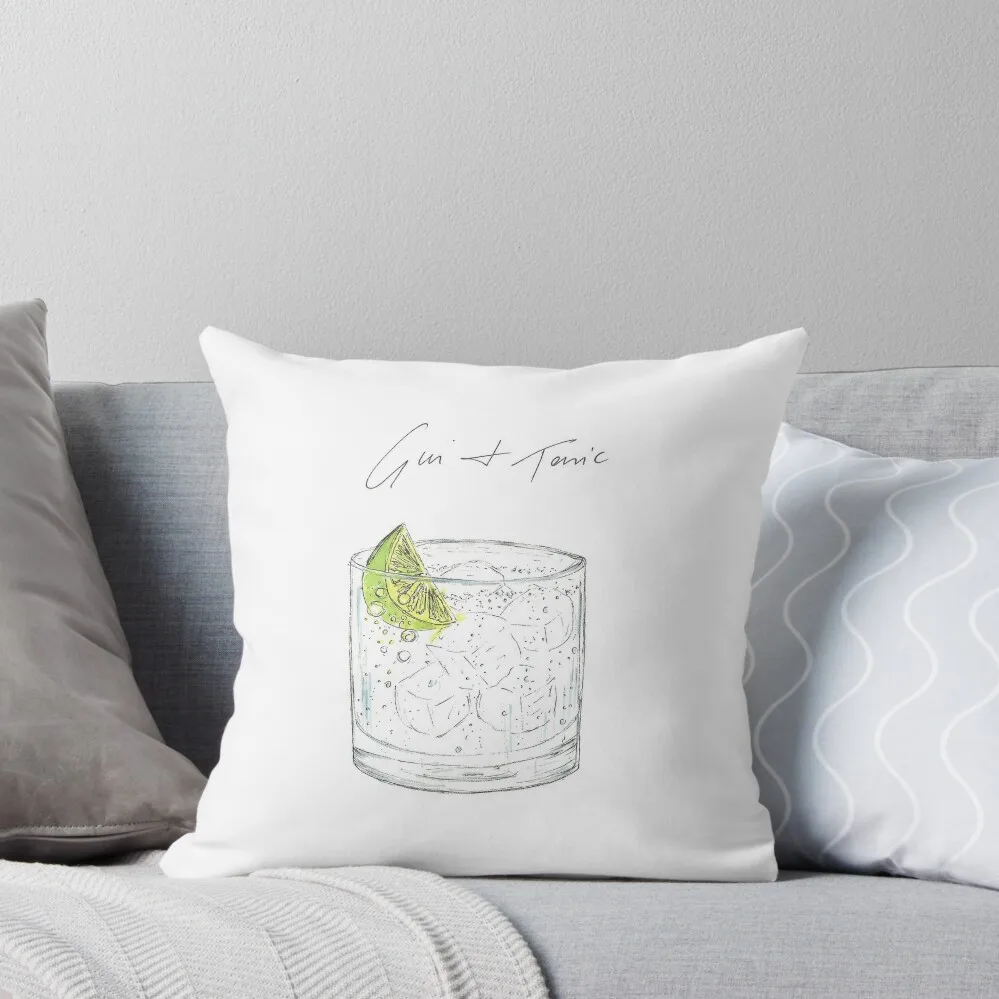 Gin & Tonic Throw Pillow Couch Pillows Marble Cushion Cover pillow cover christmas Pillow