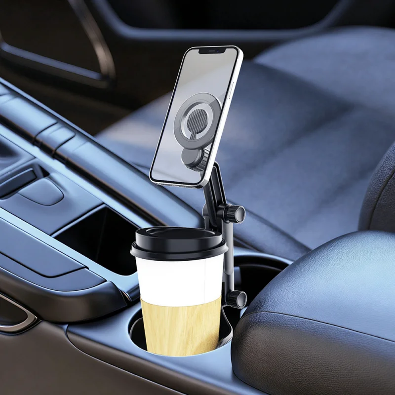 Auto-Handyhalterung und Auto-Getränkehalter Magsafe Magnetischer Navigationsständer mit multifunktionaler Einstellung für Fahrzeuge mit Fahrerpool-System