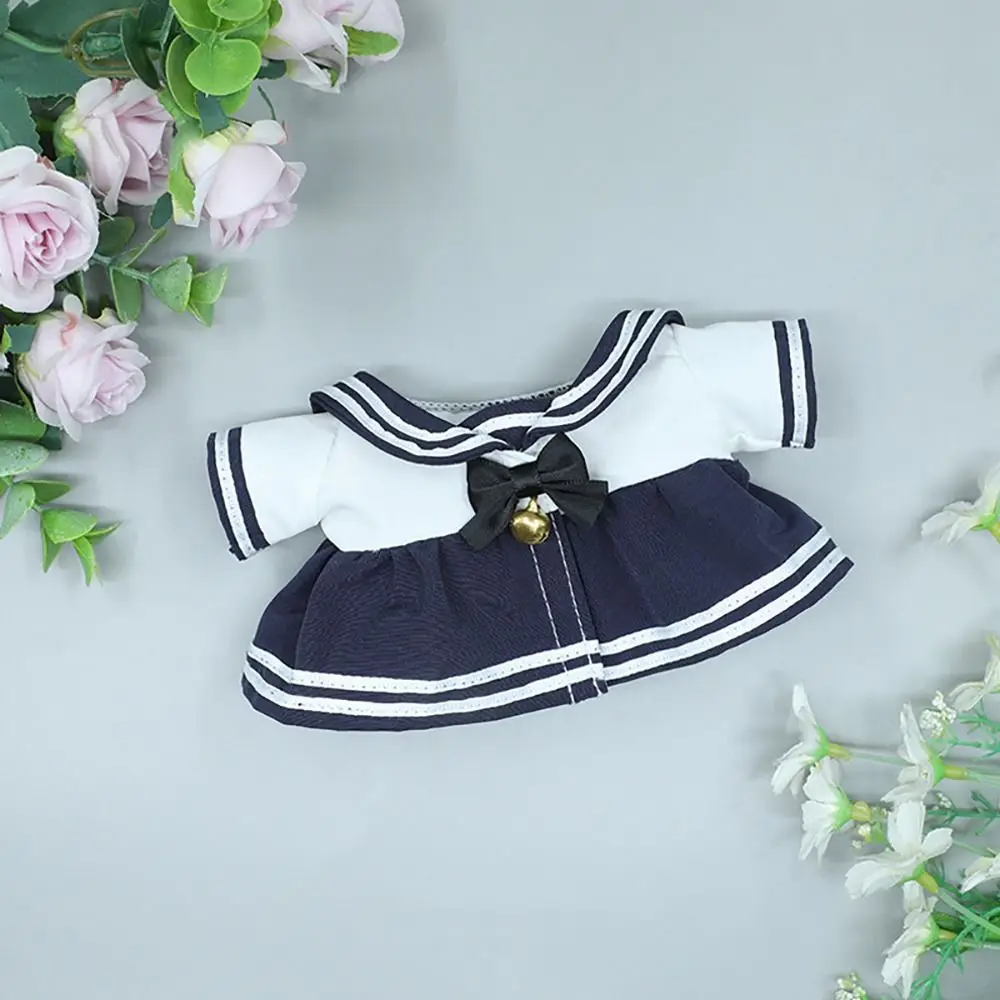 Photo Props Changing Dressing Game Playing House Doll Clothes For 20cm Sailor Suit Dress Cotton Stuffed Knotbow Bell