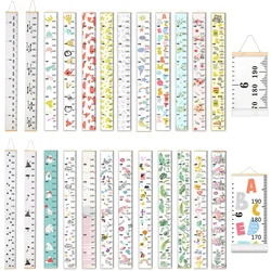 Cartoon Baby Kids Growth Chart Record Wood Frame Fabric Height Measurement Ruler for Boys & Girls Child's Room 키재기 Decoration
