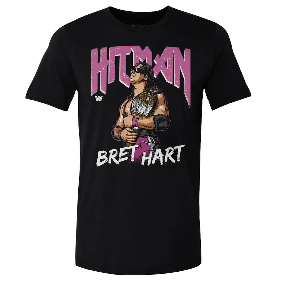 Men's 500 Level Black Bret Hart Hitman T-Shirt