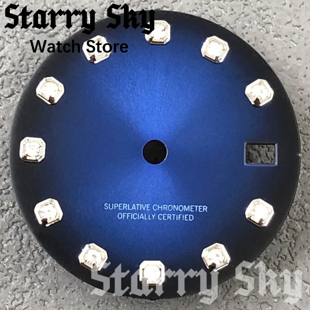 Starry Sky 29mm Gradient Red/Green/Blue Gray White Black Watch Dial Diamond Index Watch Dials Suitable NH35 Movement Watch Parts