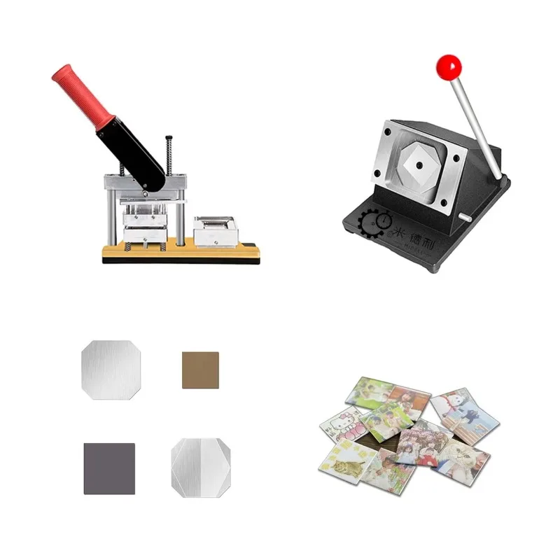 

Wendy 63.5*63.5/50*50MM Square Shape Custom Photo Fridge Magnet Button Machine With Paper Cutter and 1000pcs