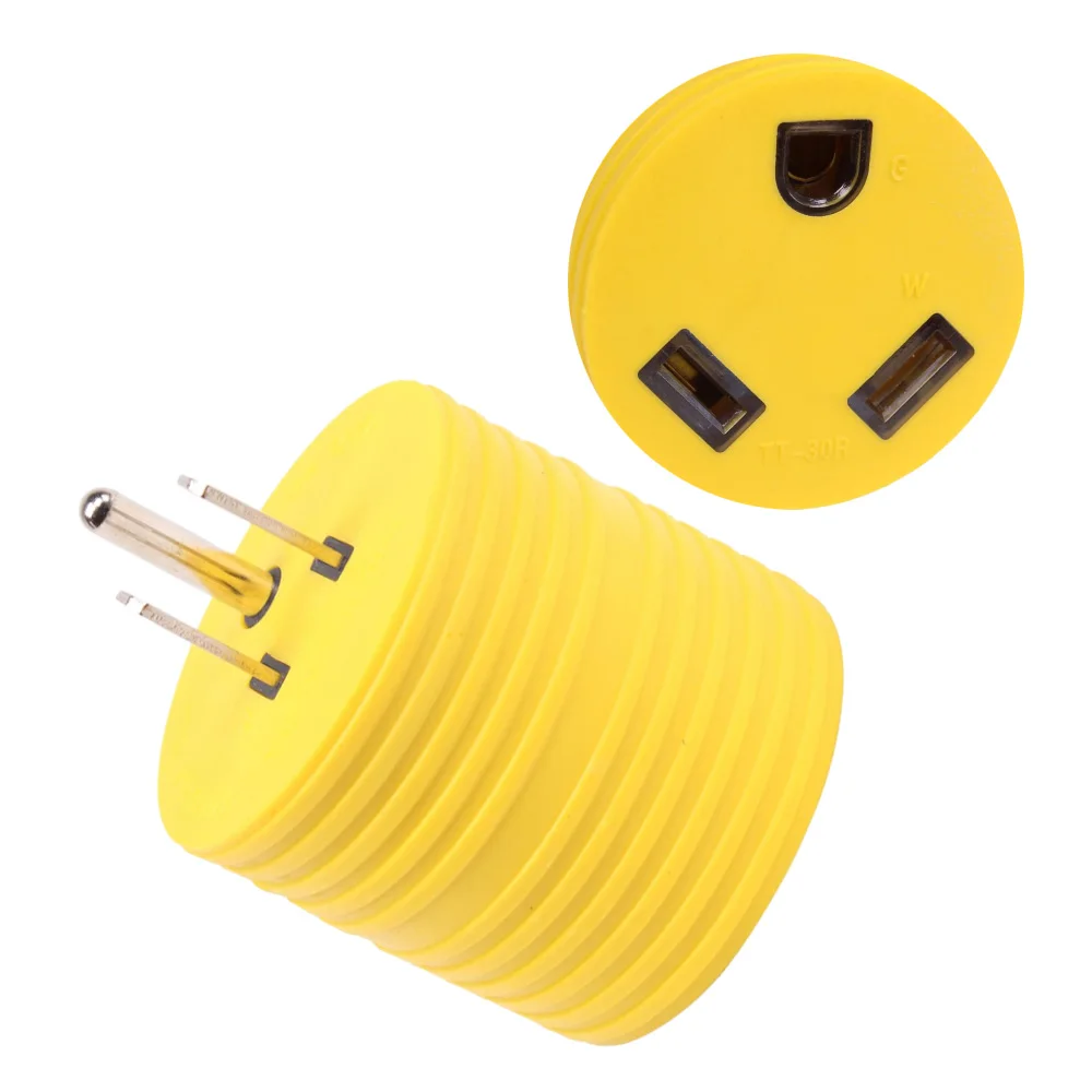 NEMA 5-15P Male to TT-30R Female Adapter 125V 15A to 30A Heavy Duty Waterproof Generator Transfer Switch Plug for RV/Camping