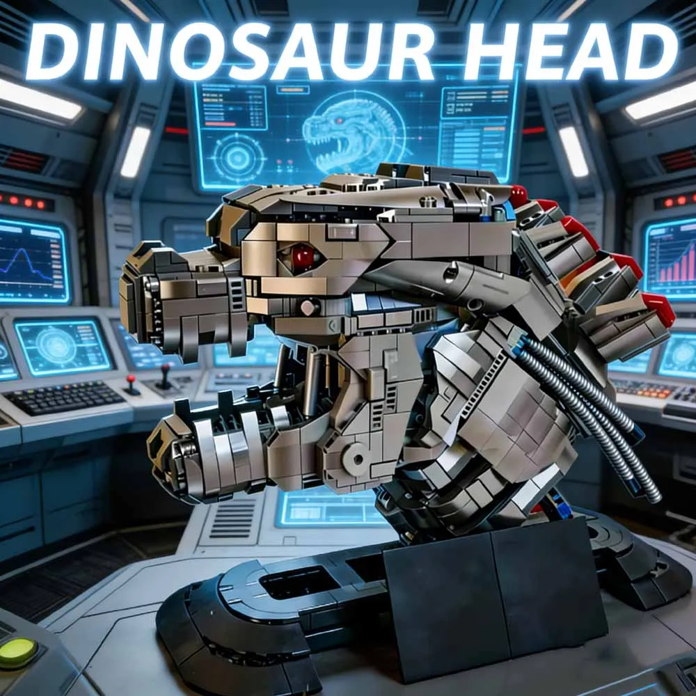 

2595pcs dinosaur Machine Head Building Blocks With light Toys Model Bricks Room Decorations, Halloween, Christmas Birthday Gifts