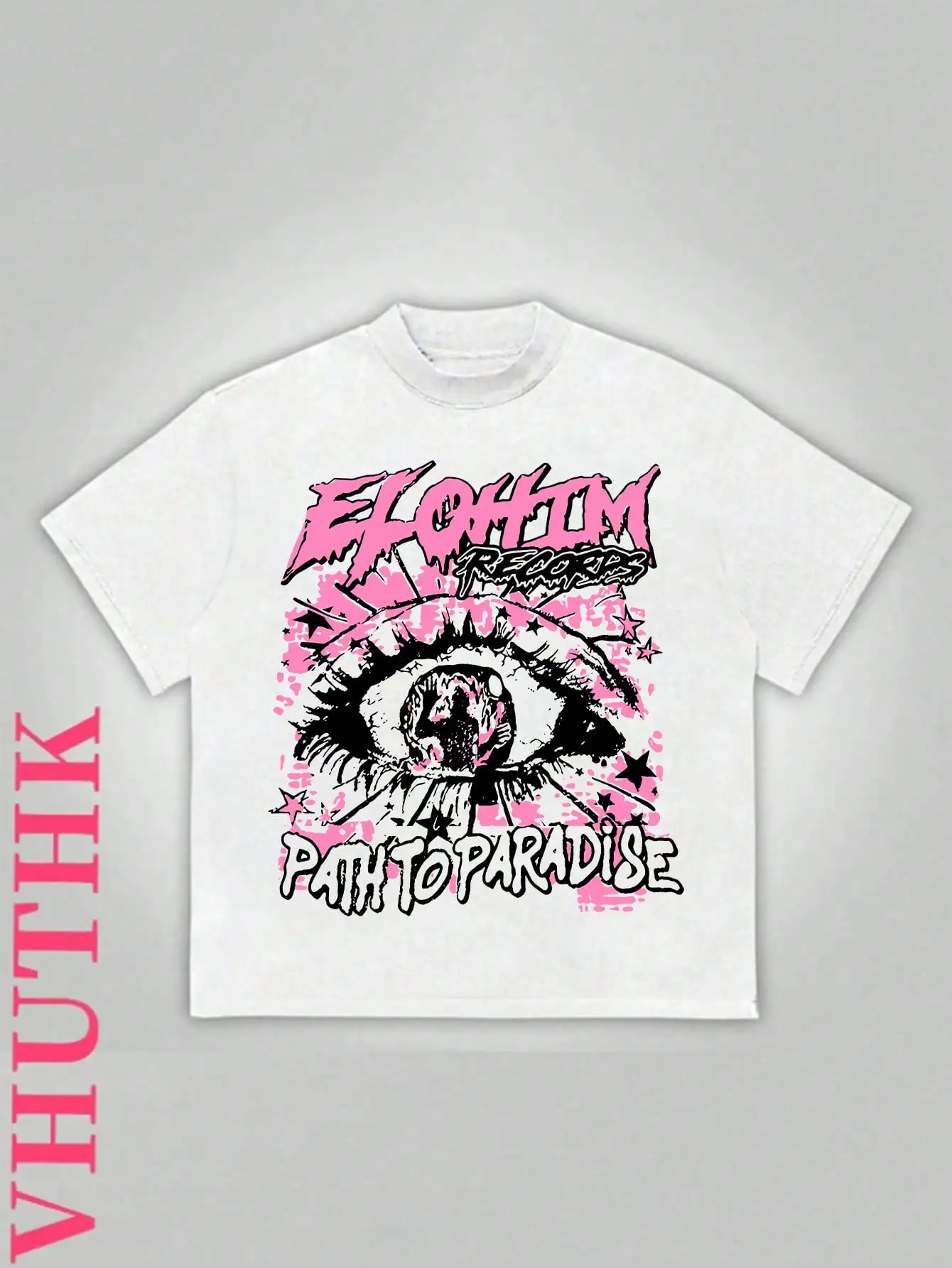 

Мужская белая хлопковая футболка с графическим принтом в виде глаз, в стиле Y2K Streetwear