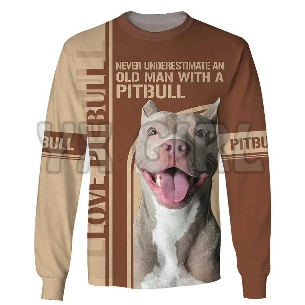 Never Underestimate An Old Man With A Pit Bull 3d All Over Printed Sweatshirts Men For Women Pullovers Unisex Tops 01