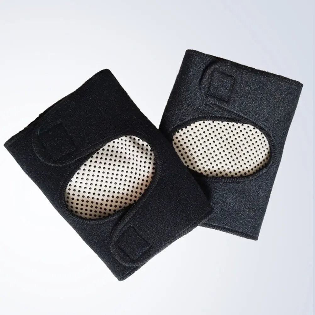 2Pcs Compression Elbow Support Brace Self Heating Pad for Pain Relief Blood Circulation Muscle Recovery Black Thermal Pad