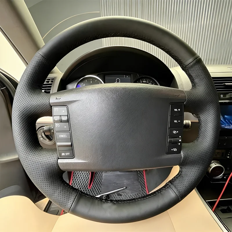 

For 06-10 Volkswagen Touareg Hand-stitched Car Steering Breathable; wear-resistant; skid-proof full coverage modification desig