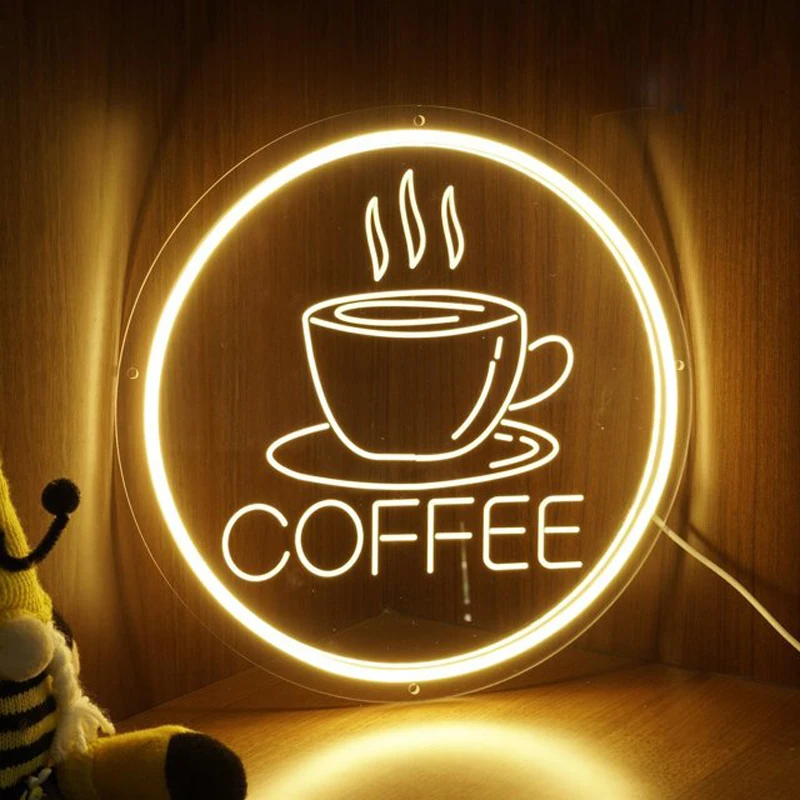 Coffee Neon Sign Restaurant Light Art Wall Beer Bar Club Bedroom Windows Glass Hotel Pub Cafe Wedding Birthday Party Gifts