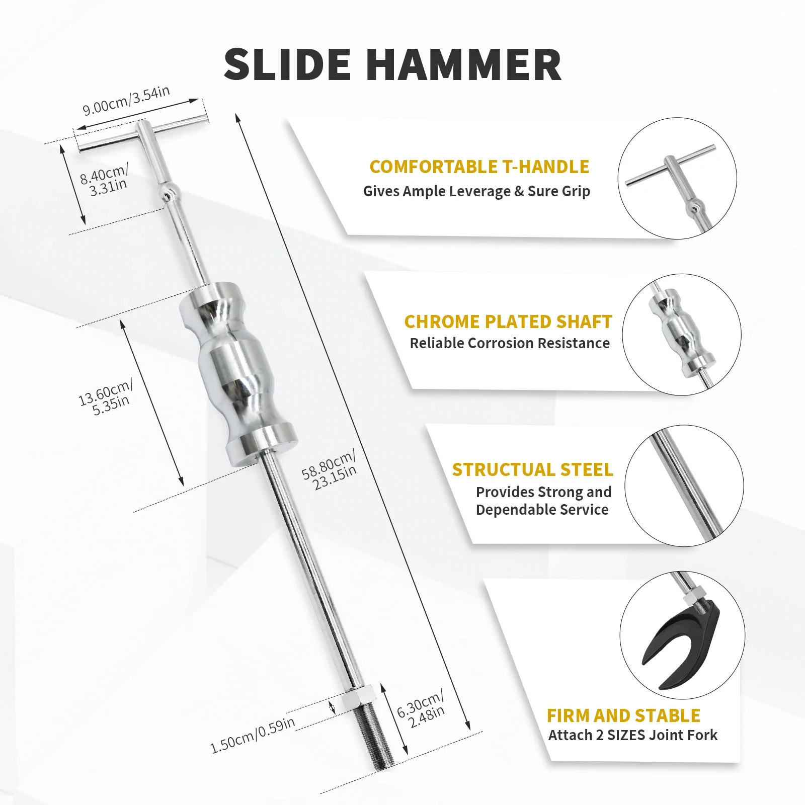 Car Front Wheel Drive Axle Half Shaft Dismantlement Tool Inner Shaft Pull Rod Tool Puller Sliding Hammer Auto Repair Equipment