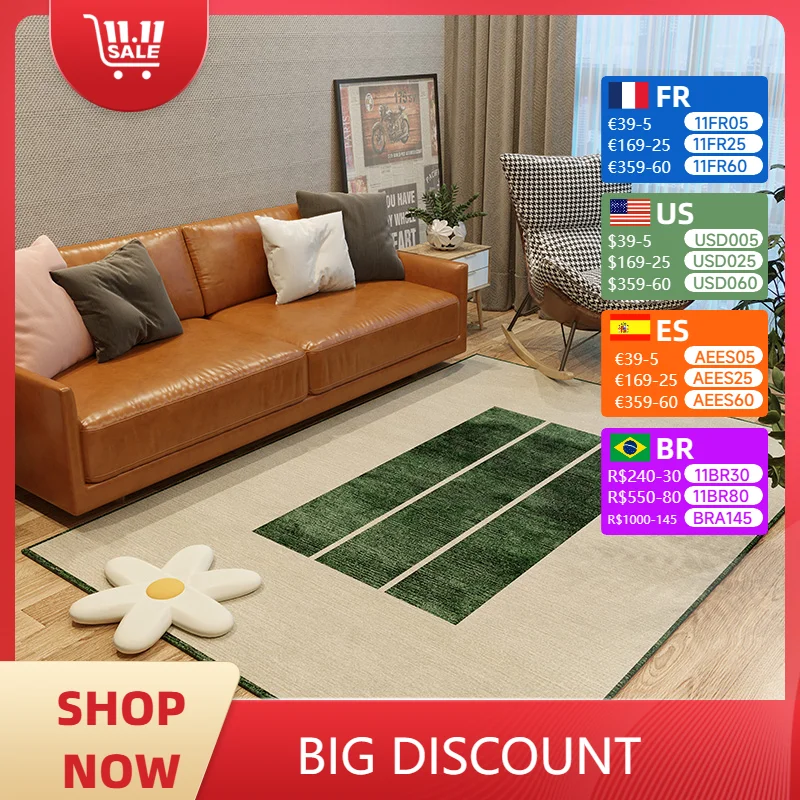 Art Irregular Green Carpet Comfortable Soft Bedroom Rug Large Area Living Room Carpets Home Decoration Aesthetics Balcony Rugs